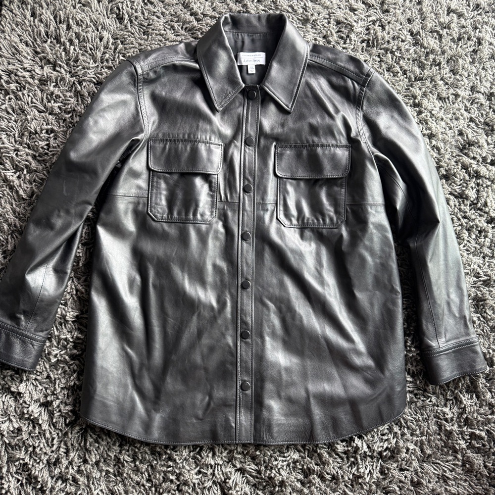 &otherstories REAL LEATHER button down